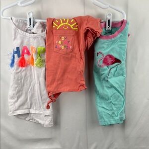 Girl’s Tshirt - 3 Pack - Rainbow Happy, Flamingo, Sunshine - Size 4T